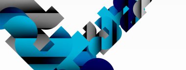 Soyut arkaplan. Siyah gölge çizgileri efektli renkli geometrik eğriler