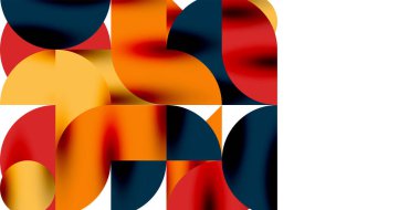 Teknik, dairesel şekilleri, geometrik sanatı en aza indirir. Vektör modern çemberler