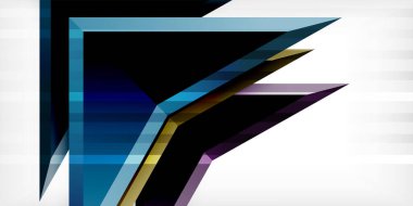 3d efektli oklar soyut arkaplan. Açık gri arkaplanda üçgenler