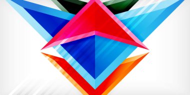 3d efektli oklar soyut arkaplan. Açık gri arkaplanda üçgenler