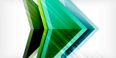 3d efektli oklar soyut arkaplan. Açık gri arkaplanda üçgenler