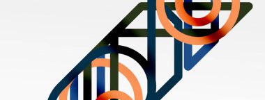 Soyut arkaplan - çizgilerden oluşan renkli geometrik şekiller. Teknoloji veya iş dijital şablonu