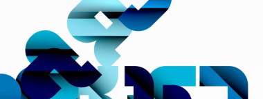 Soyut arkaplan. Siyah gölge çizgileri efektli renkli geometrik eğriler