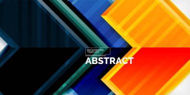 3D efektler ve çizgi dokusu geometrik soyut arkaplan ile oluşturulan ok sembolleri