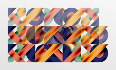 Daireler ve gölgeler. Renkli yuvarlak elementler, üçgenler, yarı daireler ve diğer şekiller. Duvar Kağıdı, Sancak, Arkaplan, Kart, Kitap İllüstrasyonu, İniş Sayfası