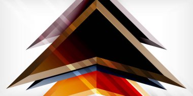 3d efektli oklar soyut arkaplan. Açık gri arkaplanda üçgenler