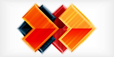 3D efektler ve çizgi dokusu geometrik soyut arkaplan ile oluşturulan ok sembolleri