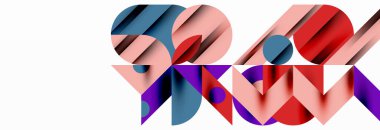 Renkli daireler, çizgiler, oklar, üçgenler ve diğer geometrik şekiller. Duvar Kağıdı, Sancak, Arkaplan, Kart, Kitap İllüstrasyonu, İniş Sayfası