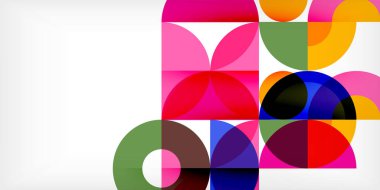 Minimum geometrik soyut arkaplan. Çember kare ve üçgen tasarım. Duvar kağıdı, afiş, arkaplan veya iniş için moda tekno iş şablonu