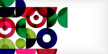 Minimum geometrik soyut arkaplan. Çember kare ve üçgen tasarım. Duvar kağıdı, afiş, arkaplan veya iniş için moda tekno iş şablonu