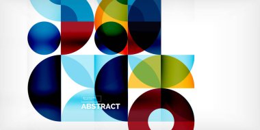 Minimum geometrik soyut arkaplan. Çember kare ve üçgen tasarım. Duvar kağıdı, afiş, arkaplan veya iniş için moda tekno iş şablonu