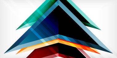 3d efektli oklar soyut arkaplan. Açık gri arkaplanda üçgenler