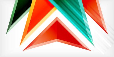 3d efektli oklar soyut arkaplan. Açık gri arkaplanda üçgenler