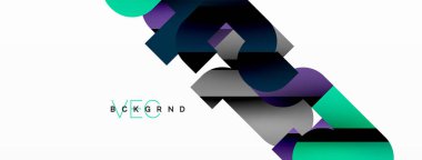 Soyut arkaplan. Siyah gölge çizgileri efektli renkli geometrik eğriler