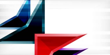 3d efektli oklar soyut arkaplan. Açık gri arkaplanda üçgenler