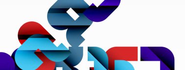 Beyaz üzerinde renkli geometrik şekiller