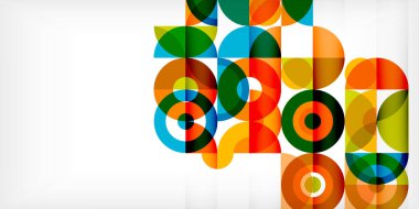 Minimum geometrik soyut arkaplan. Çember kare ve üçgen tasarım. Duvar kağıdı, afiş, arkaplan veya iniş için moda tekno iş şablonu