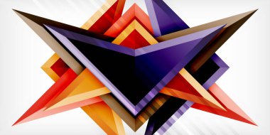 3d efektli oklar soyut arkaplan. Açık gri arkaplanda üçgenler