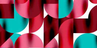 Teknik, dairesel şekilleri, geometrik sanatı en aza indirir. Vektör modern çemberler