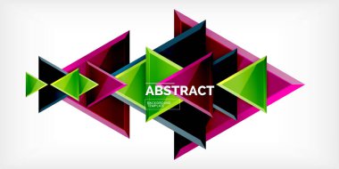 Soyut arkaplan - üç boyutlu renkli üçgenler. Duvar Kağıdı, Sancak, Arkaplan, Kart, Kitap İllüstrasyonu, İniş Sayfası