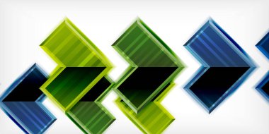 3D efektler ve çizgi dokusu geometrik soyut arkaplan ile oluşturulan ok sembolleri