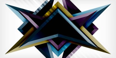 3d efektli oklar soyut arkaplan. Açık gri arkaplanda üçgenler