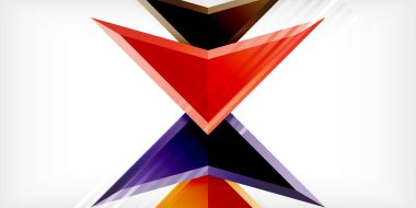 3d efektli oklar soyut arkaplan. Açık gri arkaplanda üçgenler