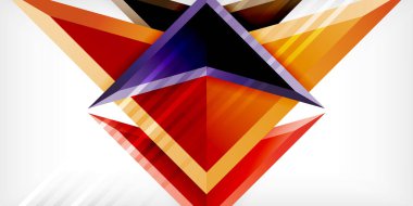 3d efektli oklar soyut arkaplan. Açık gri arkaplanda üçgenler