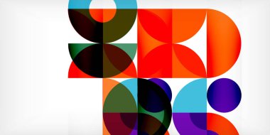 Minimum geometrik soyut arkaplan. Çember kare ve üçgen tasarım. Duvar kağıdı, afiş, arkaplan veya iniş için moda tekno iş şablonu