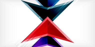 3d efektli oklar soyut arkaplan. Açık gri arkaplanda üçgenler