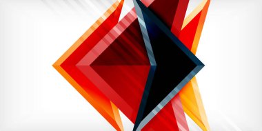 3d efektli oklar soyut arkaplan. Açık gri arkaplanda üçgenler