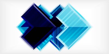 3D efektler ve çizgi dokusu geometrik soyut arkaplan ile oluşturulan ok sembolleri