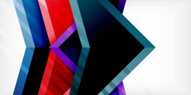 3d efektli oklar soyut arkaplan. Açık gri arkaplanda üçgenler