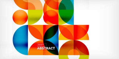 Minimum geometrik soyut arkaplan. Çember kare ve üçgen tasarım. Duvar kağıdı, afiş, arkaplan veya iniş için moda tekno iş şablonu