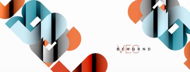 Soyut arkaplan. Siyah gölge çizgileri efektli renkli geometrik eğriler