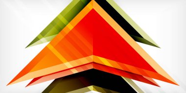 3d efektli oklar soyut arkaplan. Açık gri arkaplanda üçgenler