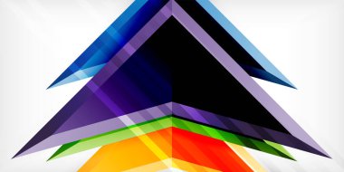 3d efektli oklar soyut arkaplan. Açık gri arkaplanda üçgenler