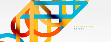 Soyut arkaplan - çizgilerden oluşan renkli geometrik şekiller. Teknoloji veya iş dijital şablonu