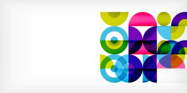 Renkli çember soyut arkaplan. Duvar kağıdı, afiş, sunum, arkaplan şablonu