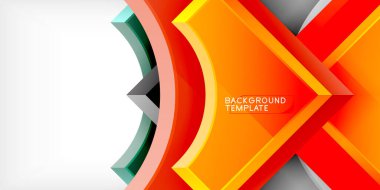 Kare, ok şekilleri yuvarlak elementlerle vektör ilülasyonu Duvar kağıdı, bayrak, arkaplan, kart, kitap illüstrasyonu, iniş sayfası