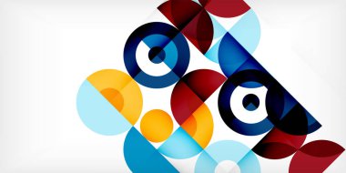 Minimum geometrik soyut arkaplan. Çember kare ve üçgen tasarım. Duvar kağıdı, afiş, arkaplan veya iniş için moda tekno iş şablonu