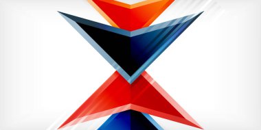 3d efektli oklar soyut arkaplan. Açık gri arkaplanda üçgenler