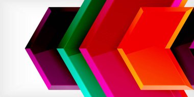 Vektör 3d ok tekno tasarım şablonu