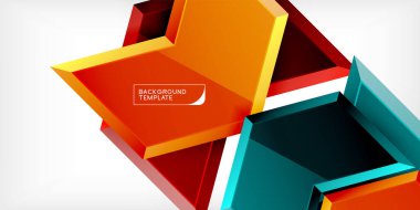 Vektör 3d ok tekno tasarım şablonu