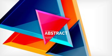 Soyut arkaplan - üç boyutlu renkli üçgenler. Duvar Kağıdı, Sancak, Arkaplan, Kart, Kitap İllüstrasyonu, İniş Sayfası