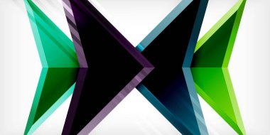 3d efektli oklar soyut arkaplan. Açık gri arkaplanda üçgenler