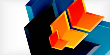 Vektör 3d ok tekno tasarım şablonu