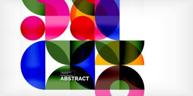 Minimum geometrik soyut arkaplan. Çember kare ve üçgen tasarım. Duvar kağıdı, afiş, arkaplan veya iniş için moda tekno iş şablonu