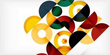 Minimum geometrik soyut arkaplan. Çember kare ve üçgen tasarım. Duvar kağıdı, afiş, arkaplan veya iniş için moda tekno iş şablonu