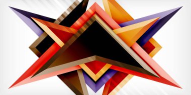 3d efektli oklar soyut arkaplan. Açık gri arkaplanda üçgenler